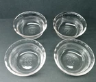 Pyrex 464 Clear Scalloped Edge Custard Cups Ramekins 10oz 300mL Set of 4 Vtg