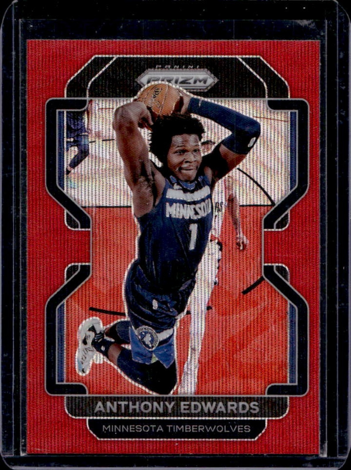 2021-22 Panini Prizm Anthony Edwards Ruby Wave #37 Timberwolves