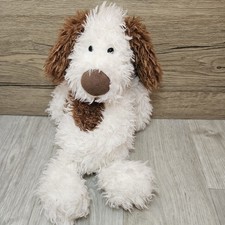 Jellycat Poppy Puppy Dog Plush Soft Toy 11 Inches Long Patch Brown Cream
