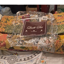 2 Sets Greenland Home Fashions Antique Chic Twin Quilt Cotton Patchwork Floral