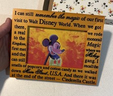 Walt Disney World Wooden 4x6 Photo Picture Frame Mickey Mouse Official w/box