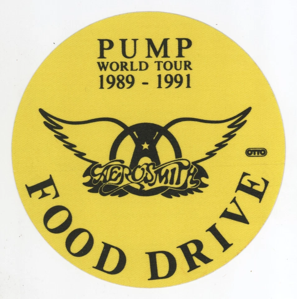 Aerosmith 1989 -91 Pump Tour Genuine Yellow Food Drive Backstage Pass! - Image 1 of 1