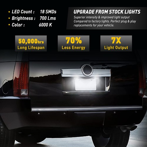 Luz cromada de matrícula 18 LED para Chevy Suburban Tahoe GMC Yukon C 2007-2014 - Imagen 7 de 11