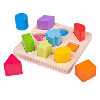 Bigjigs Toys Holz pädagogisch Meine ersten Formen Sortierer Sortierpuzzle