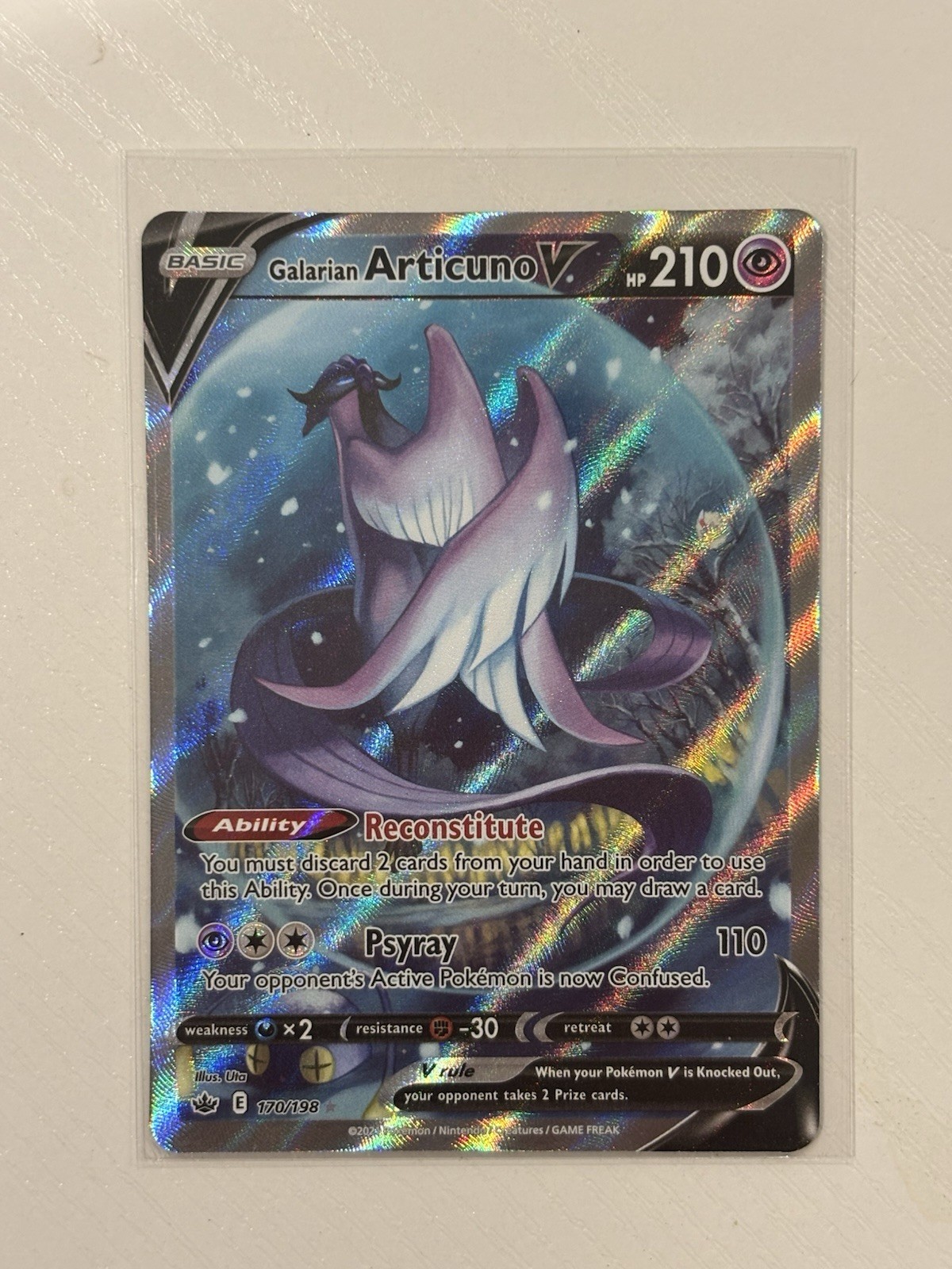 Galarian Articuno V 170/198 - Pokemon Chilling Reign Alternate Art Card - NM