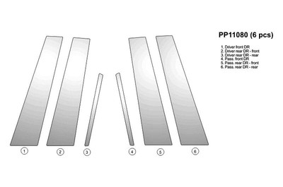For Chevy Malibu Limited 2016 B&I PP11080-PCH2 Chrome Pillar Posts