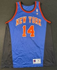 ANTHONY MASON NEW YORK KNICKS VINTAGE CHAMPION JERSEY BLUE BLACK SIZE 48
