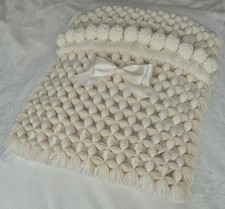 BABY BLANKET NEW HANDMADE POM POM FOR PRAM-BUGGY-CAR SEAT