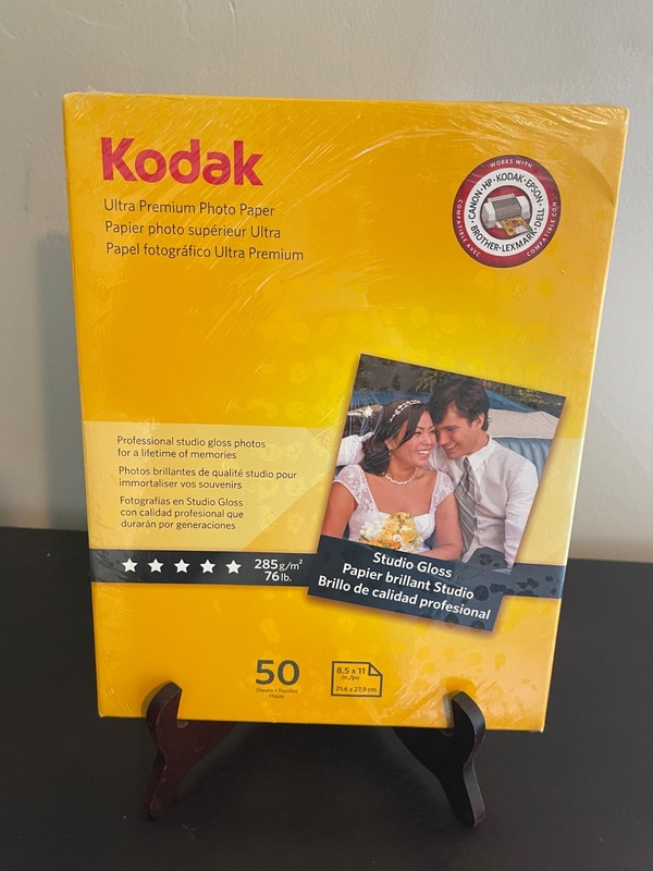 Kodak Ultra Premium High-Gloss Photo Paper Letter 8.5x11 50 Sheets Inkjet
