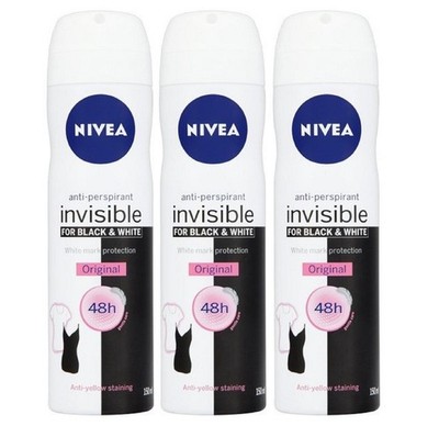 Nivea for Women Anti Perpirant Spray Invisible for Black & White 48h 150 Ml...