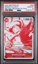 2025 One Piece 3rd Anniversary Campaign Pack Monkey D. Luffy 006 PSA 10