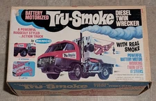 1969 Remco Tru Smoke Diesel Twin Wrecker Battery Toy Truck, Working Condition 
