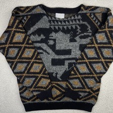 Vintage Le Tigre Men  s XL Sweater 90s Multi-Color Metallic Thread Made in USA