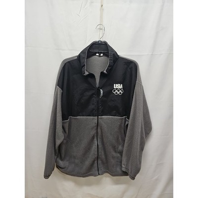 United States Olympic Committee Fleece Jacket Men's Size L Black/Gray USA