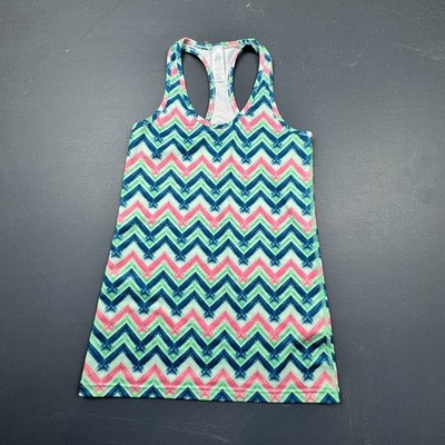 Ivivva Girls 12 Multicolor Chevron Racerback Stretch Athletic Tank Top Sport Top