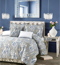 Paisley Printed King Cotton Duvet Cover Set, 300 Thread Count, Oversized, Five P