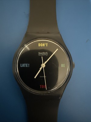 Very Rare Find Good Condition Swatch Watch ''Don't Be Too Late!'' 1984/New Battery