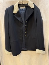 VTG Albert Nippon Navy Evening Jacket With Pearls Size 6