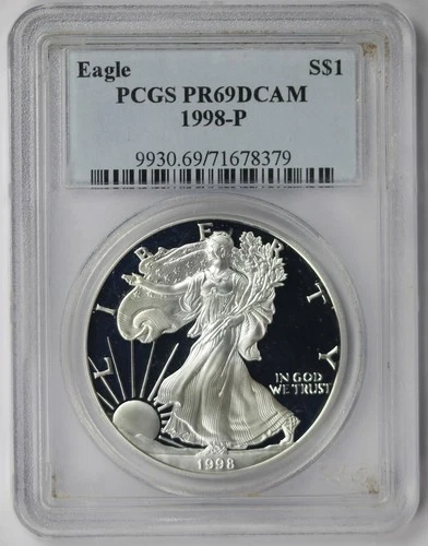1998-P American Silver Eagle $1 Proof PR 69 DCAM PCGS