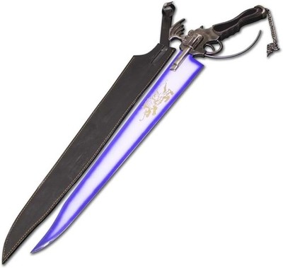 Functional Squall Gunblade Cosplay Stainless Steel Construction Leather Sheath