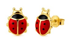 Earrings Ladybug Gold 333 Children's Studs Bug Yellow Gold