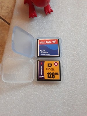 Media Compact Flash Memory Cards Lot Of 2-- SANDISK(1.0GB) LEXAR(128MB)--FREE S.