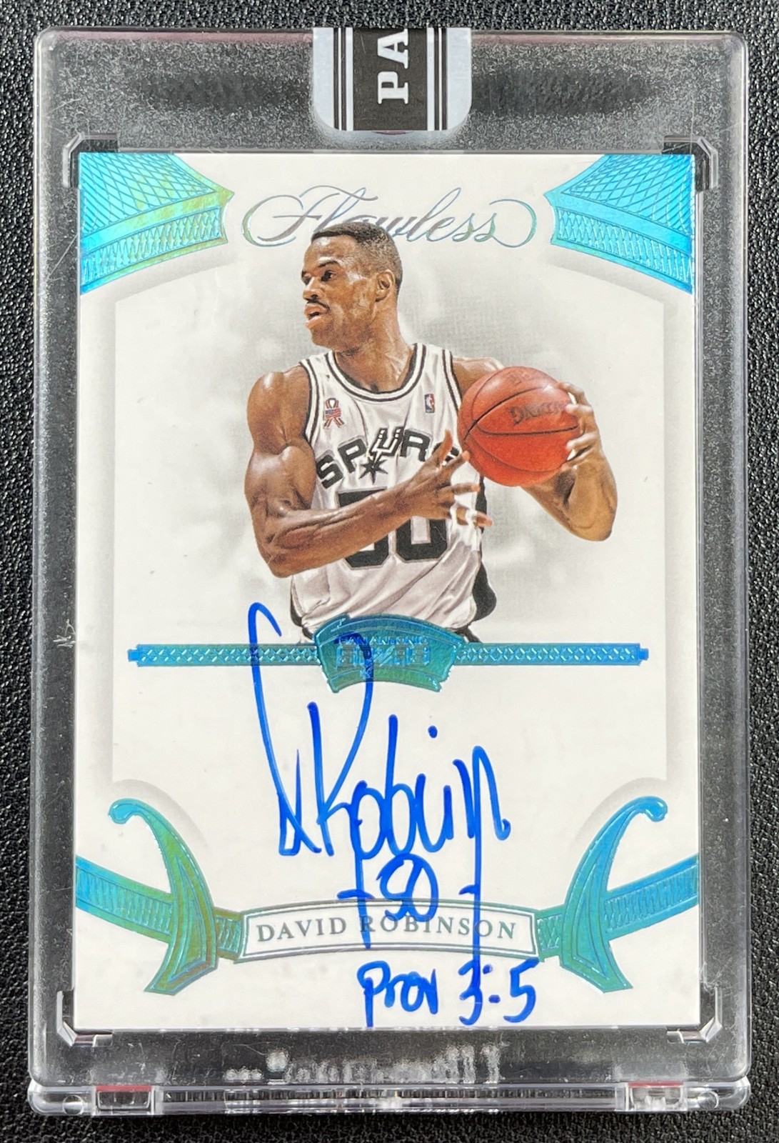 DAVID ROBINSON 2019-20 PANINI FLAWLESS #FA-DRB AUTO NATIONAL BLACKBOX 1/1 view 1