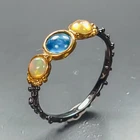 Jewellery Natural Apatite Ring 925 Sterling Silver Size 7.5 /R475922