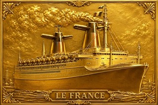 POSTER RELIEF PAQUEBOT FRANCE 20 X 30 CM