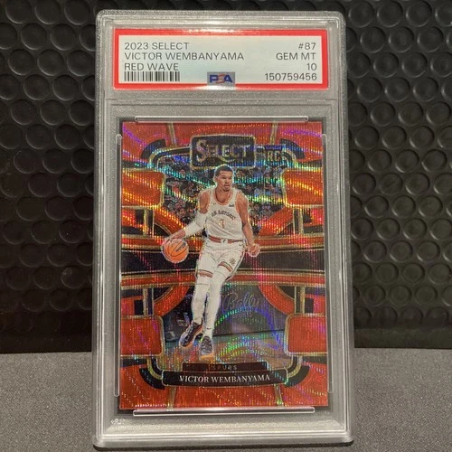 Victor Wembanyama 2023-24 Select Concourse Level Red Wave Prizm RC #87 PSA 10
