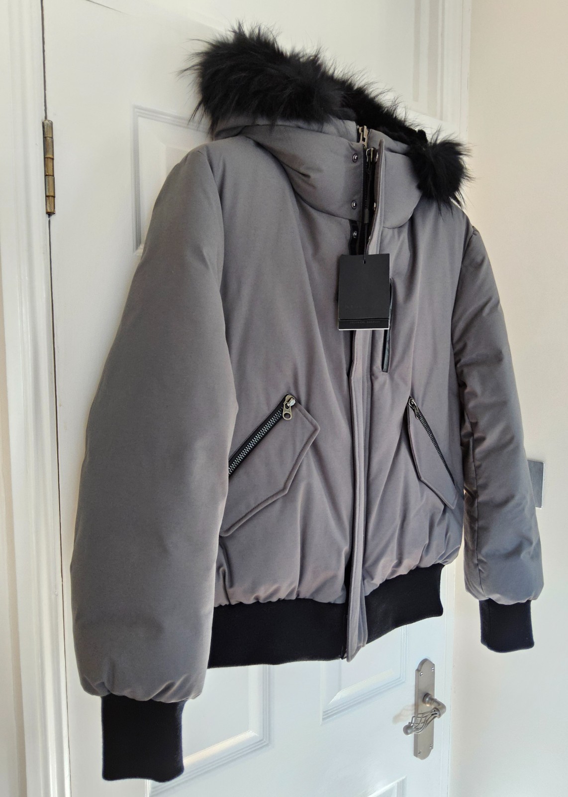 Mackage Dixon Men's Bomber Jacket Size 44 Slate Grey - Brand New with Tags image 3