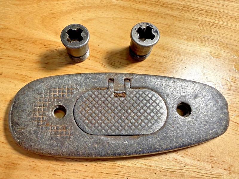 Garand Buttplate-worn. BMB and P-O marked gas cylinder locking screws