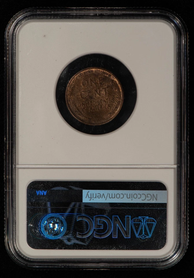 1909-S 1c Lincoln Wheat Cent - Mint Error Lamination -  NGC MS 64 RB - SKU-B5205 - Image 2 of 4