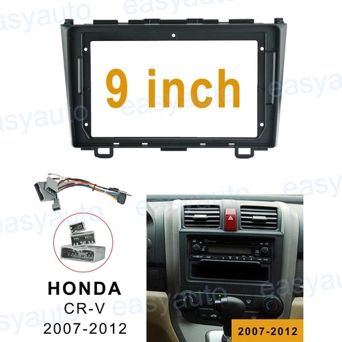 9'' Car Radio Stereo Frame Fascia Panel Trim w/Harness for Honda CR-V 2007~2011
