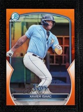 2023 Bowman Chrome Prospects Orange Refractor 5/25 Xavier Isaac #BCP-157 0yg9