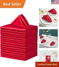 100 Pack Square Satin Dinner Napkins, 20x20 Inches Silky Soft Smooth Table Cl...