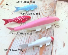 4 Folk Art Handmade/Painted Wood Fish Decoys Spearing/Ice Fishing Weighted (L)