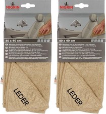 NIGRIN Mikrofaser-Tuch Leder, schonende Reinigung, 40x40 cm (Packung mit 2)