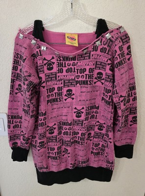 Rare Vtg 90's Y2K Super Lovers Japanese Punk Goth Sweatshirt Size: M 18''PTP 28''L