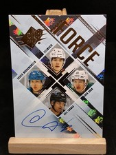 2024-25 UD SPx Hockey #/99 AKIL THOMAS Force Rookie Auto #SFR-ZMDT Doan/Ollen