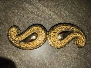 Dotty Smith Paisley Shaped Belt Buckle Gold Toned