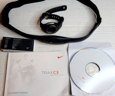 NIKE TRIAX C8 Heart Rate Monitor Digital Watch, Chest Belt, Working, CD Manual | eBay