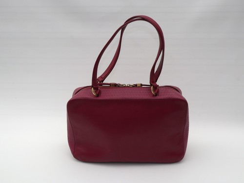 Lulu Guinness Jenny Basket Weave Bag Handbag Leather Pink - Picture 3 of 13