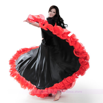 Professional New Belly Dance Flamenco Opening Dance 720°Big Skirt