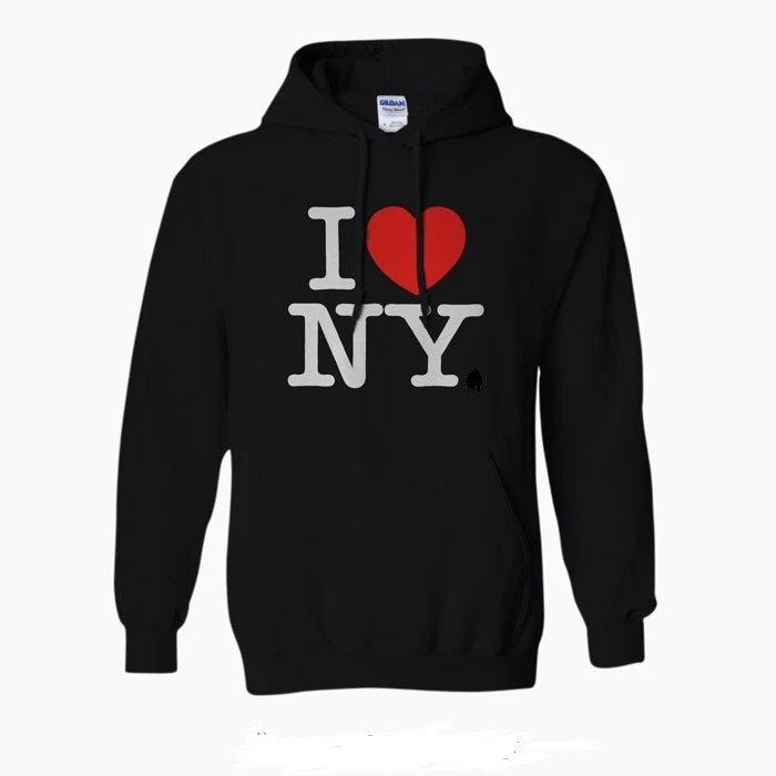 I LOVE NEW YORK PRINTED HOODIE - UNISEX PULL OVER HOODIE