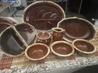 Vintage (Hull)  Pottery Oven Proof USA Brown Drip 8 pc. Collection