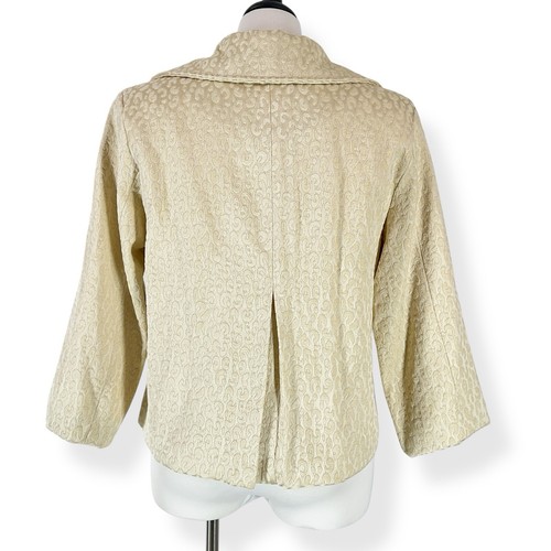 Painted Pony Tapestry Jacket Size Medium Leopard Print Tan 3/4 Sleeve USA - Picture 6 of 11