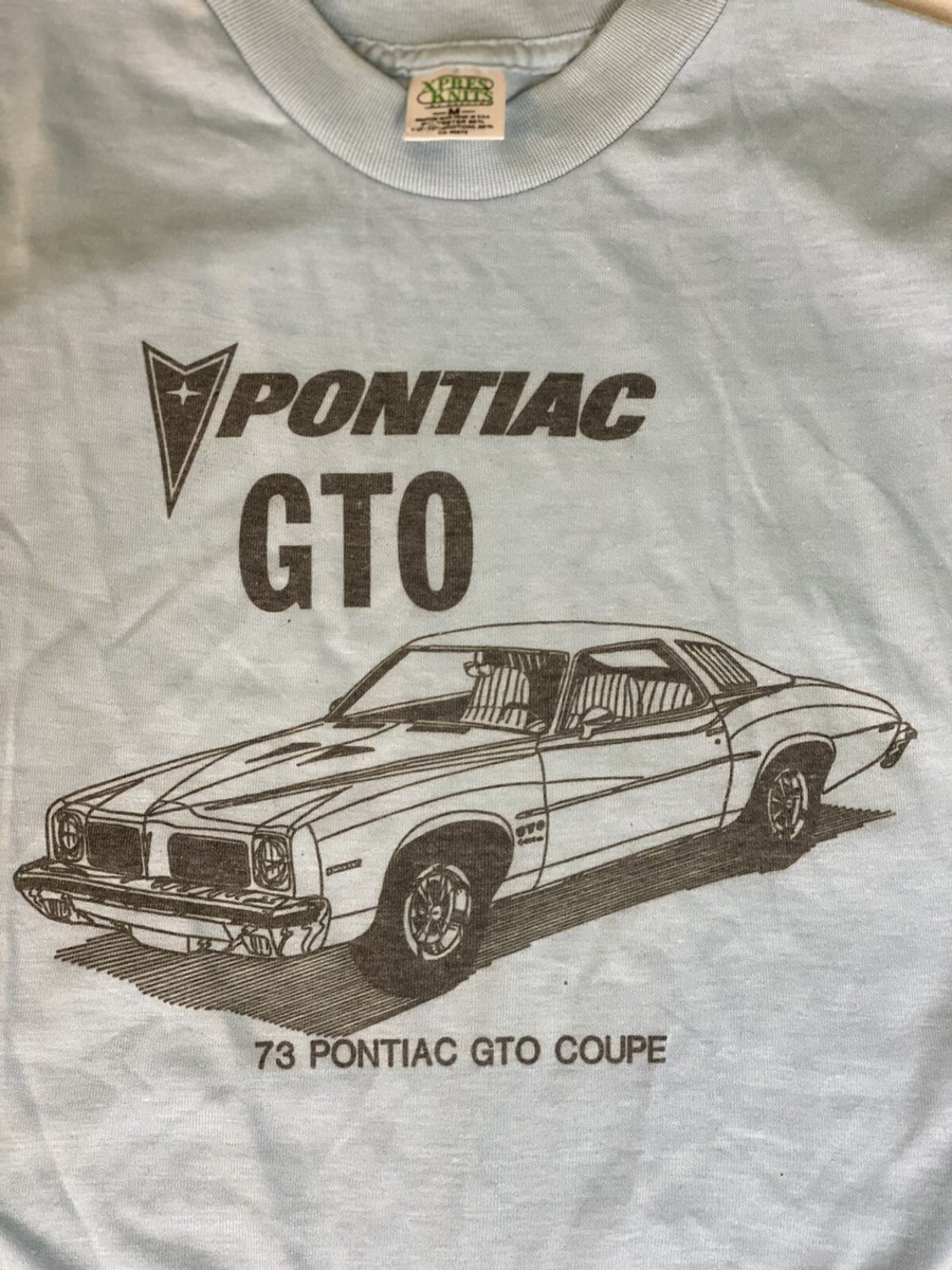 Vintage Pontiac GTO 1973 Baby Blue Single Stitch Short
