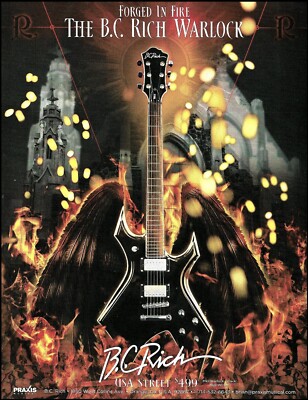 B.C. Rich Mk5 Warlock Black electric guitar advertisement 2016 ad print