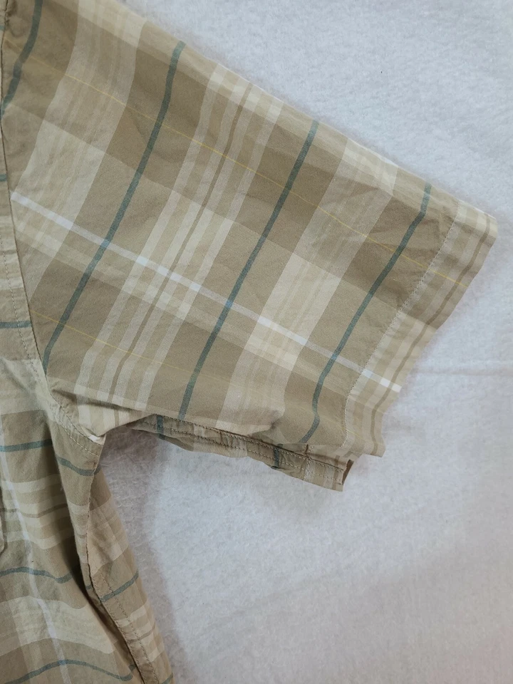 Alpine Designs Beige Plaid Short Sleeve Lightweight Active Shirt Mens Medium - Image 4 of 4